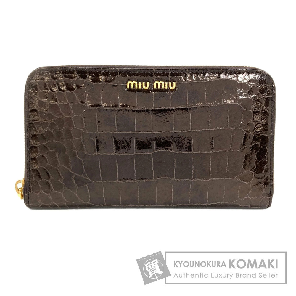 Miu Miu embossed leather long wallet coin purse